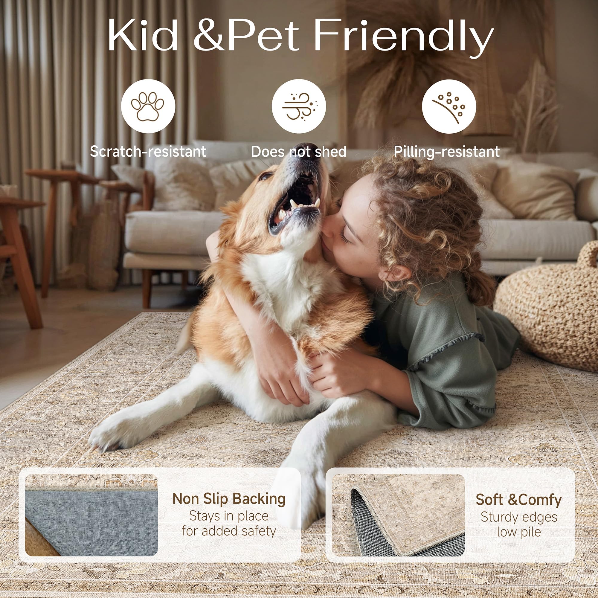 WondRg low pile soft rug suitable for high traffic areas