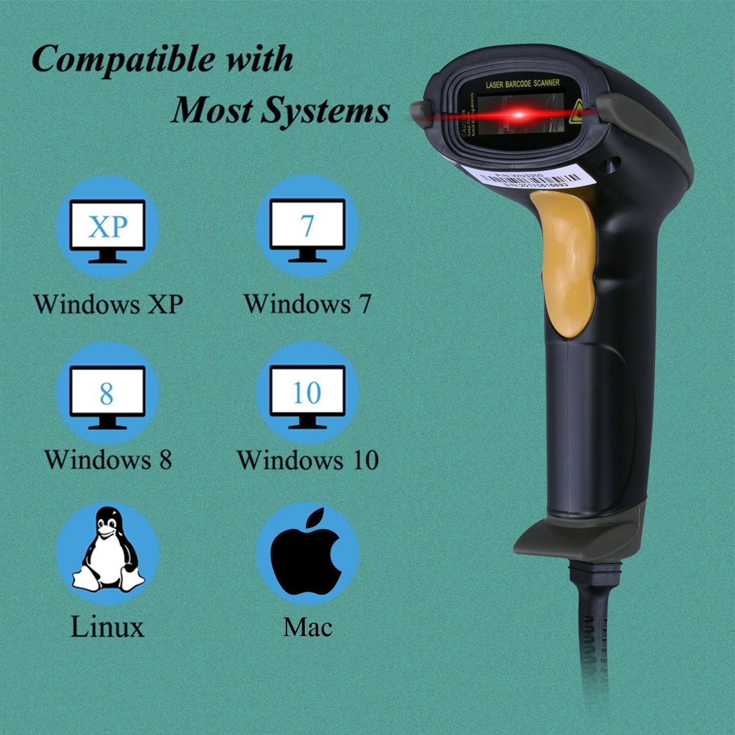 WoneNice Windows Mac Linux compatible barcode scanner