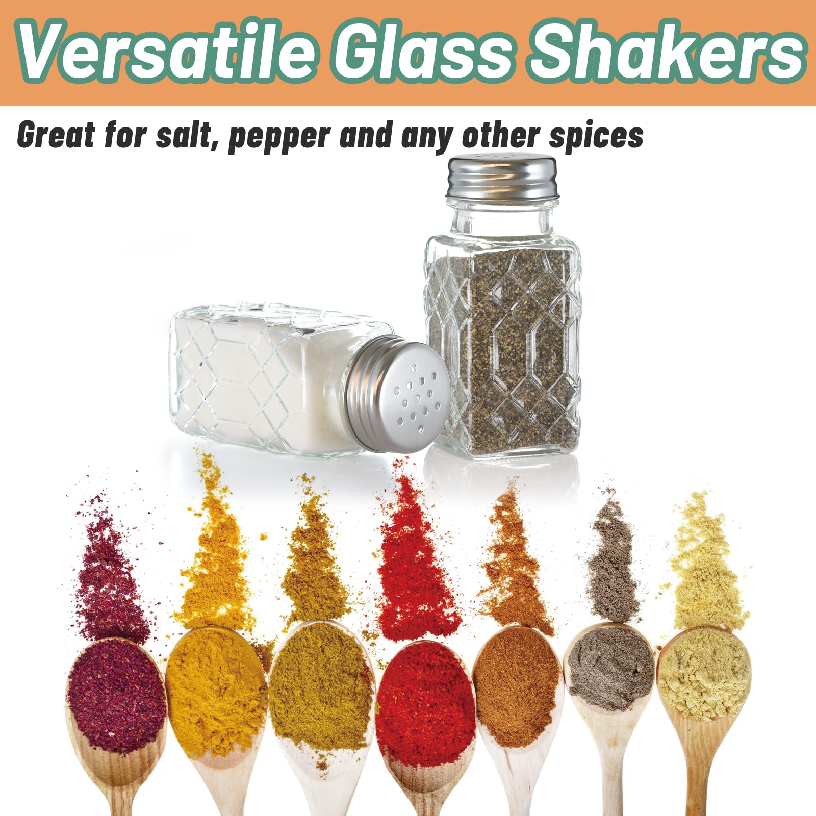 Elegant vintage style spice shakers for table setting