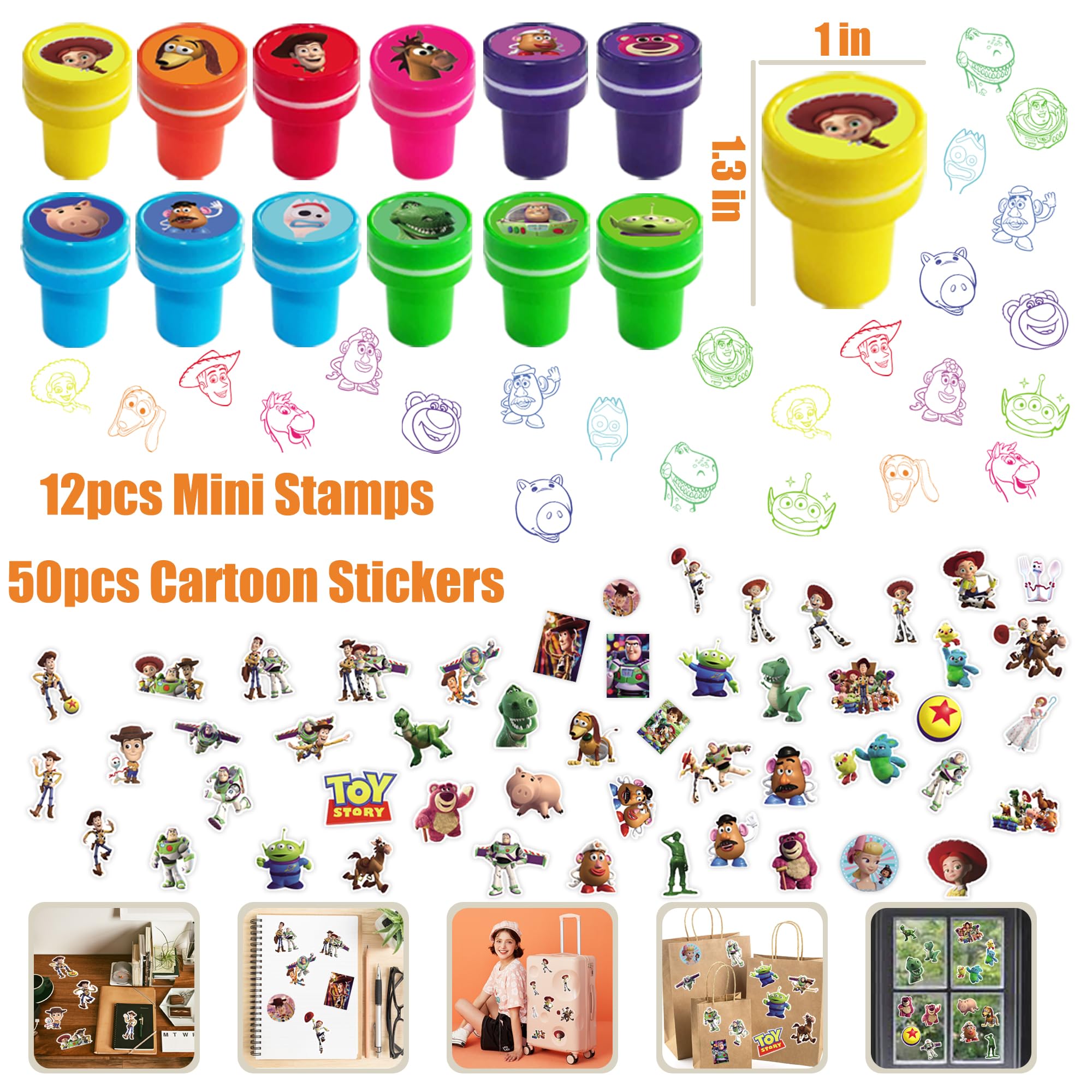 12 cartoon paper treat boxes 3.5 x 5.9 x 6.1 inches four designs
