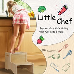 Two step stool with handles for toddlers