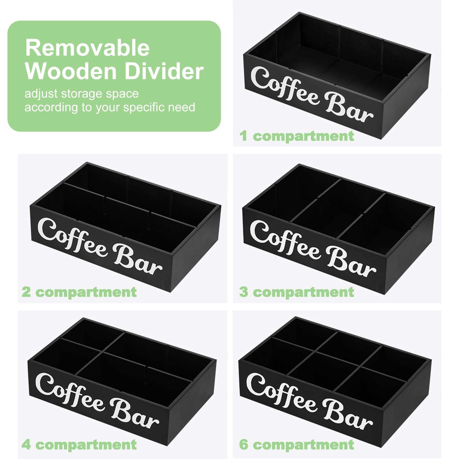 Removable dividers for adjustable compartments