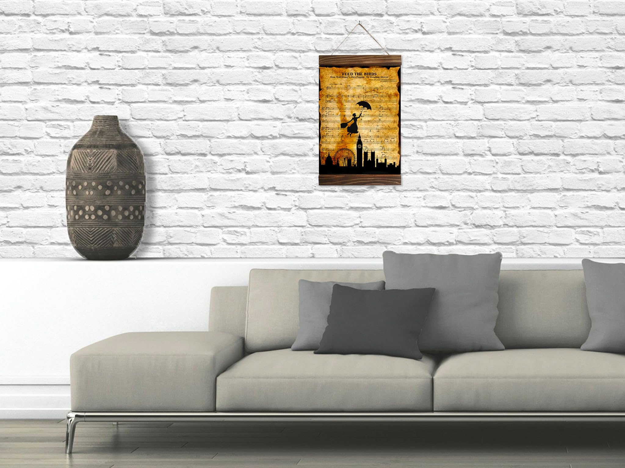 Wood frame poster decor ready to hang