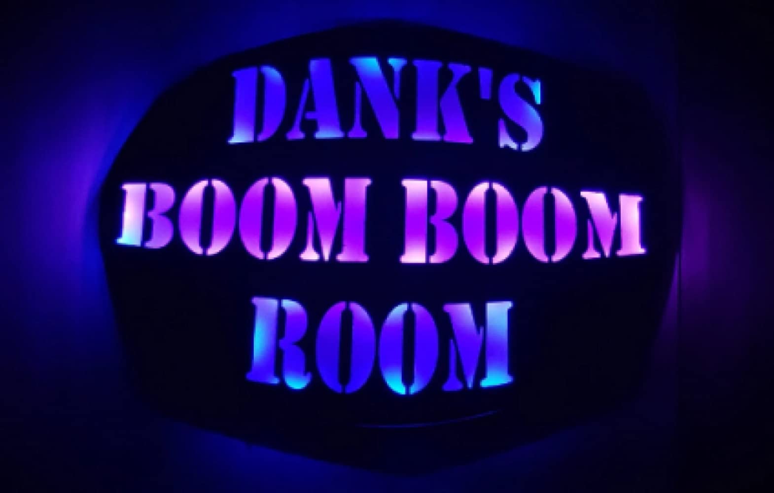 Wood led man cave sign painted Blk/Wht 23x17 with plug-in LEDs