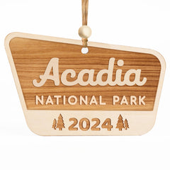 Birch wood National Park ornament Acadia 2024 keepsake