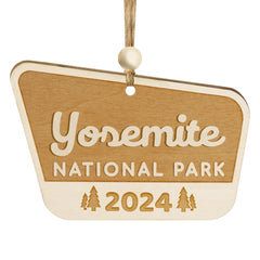 Wood National Park Ornament crafted from birch wood with laser cut detailing
