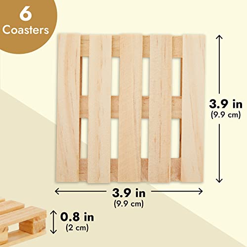 3.9 x 3.9 inch wooden coaster with 0.8 inch thickness