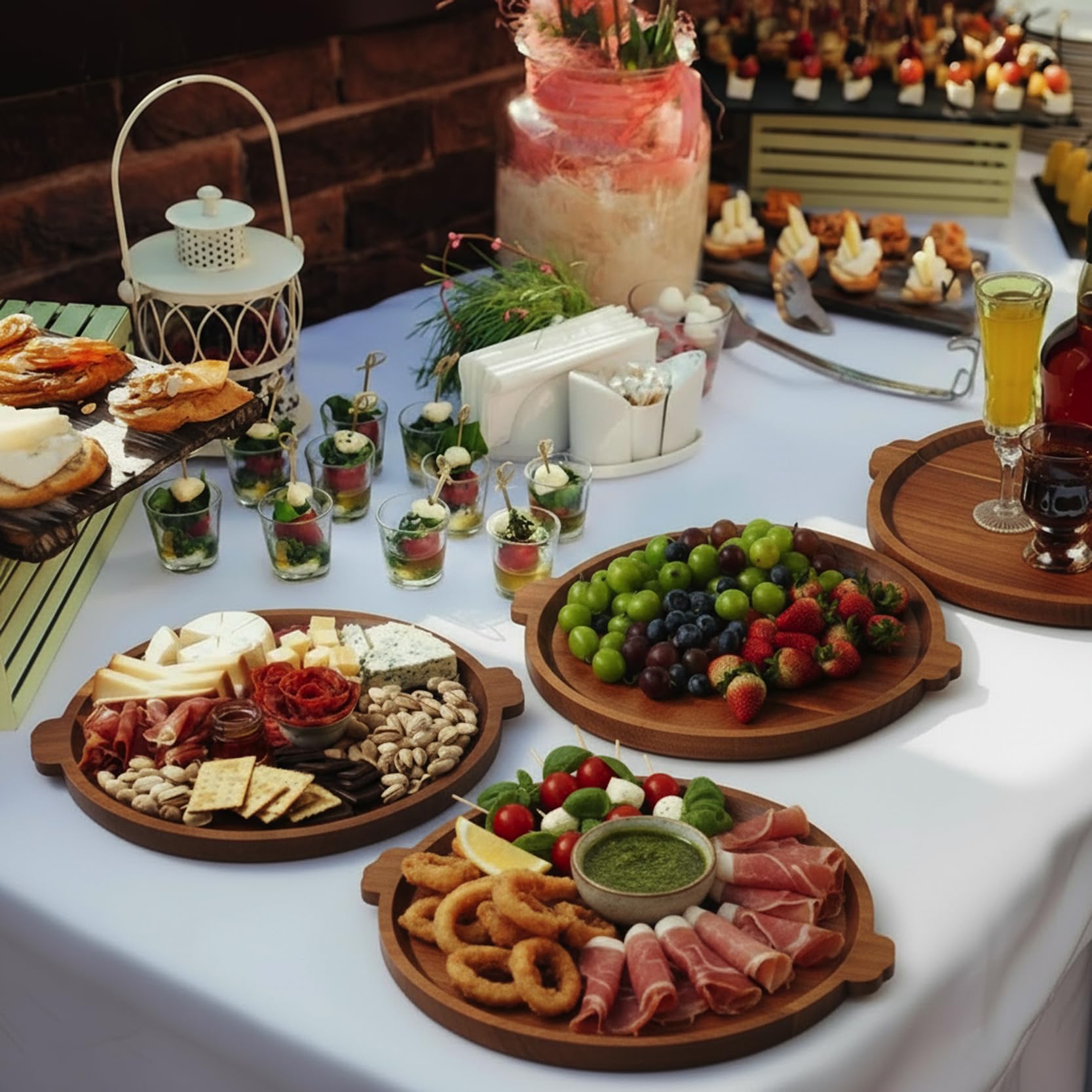 Elegant wooden serving platter for holidays and gatherings