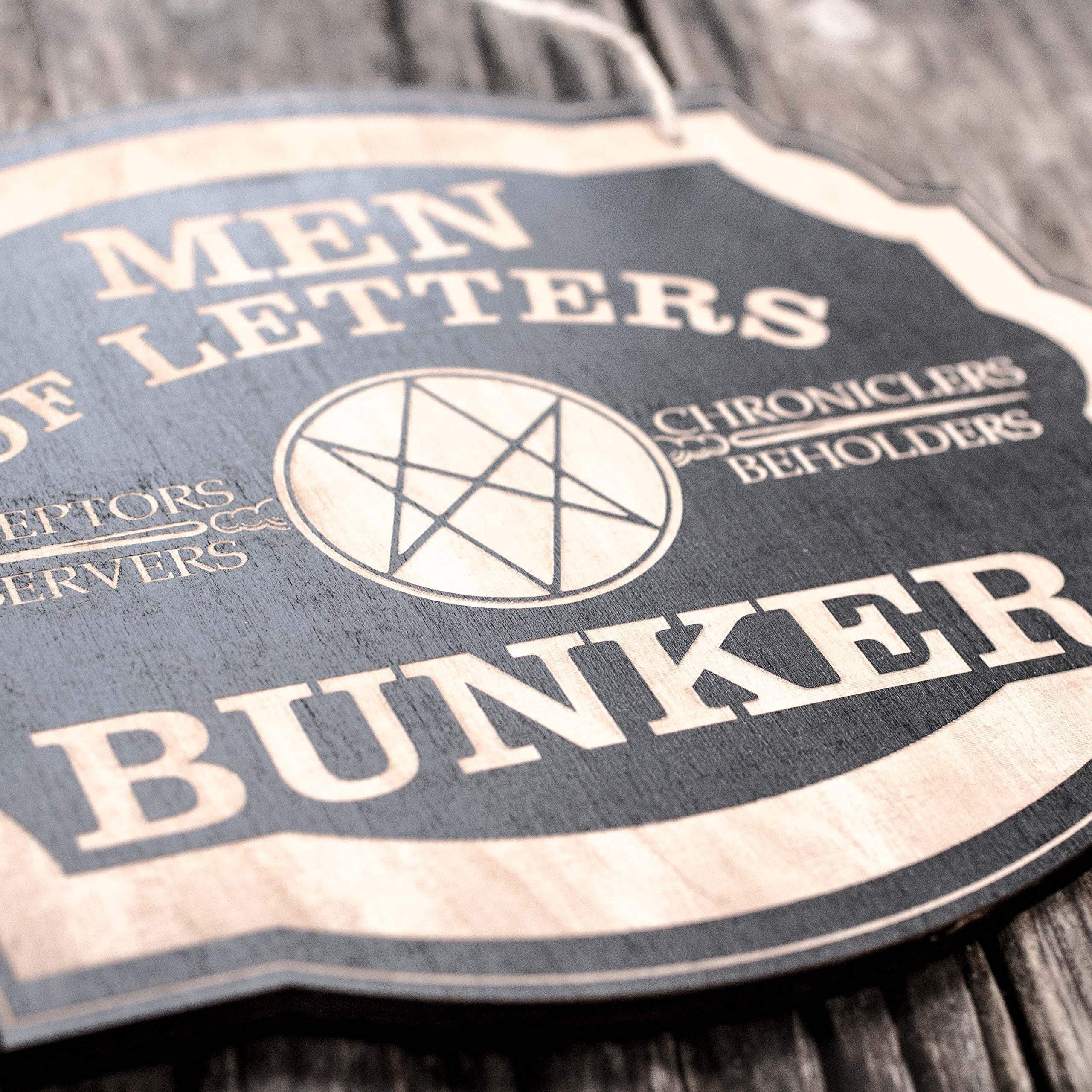 Real wood wall decor sign from Sign BLACK Men of Letters Bunker 10x8