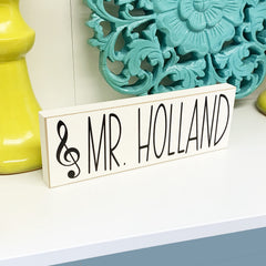 Indoor decorative wood sign with personalized name for classrooms