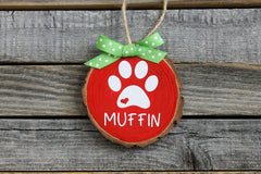 Wood slice Christmas ornament with vinyl lettering