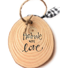2 inch round ornament ready to hang with jute twine