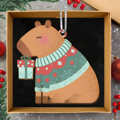 Wooden animal Christmas ornament for home decor