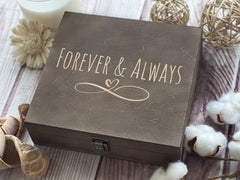 Laser engraved wooden art box crafted in Florida workshop