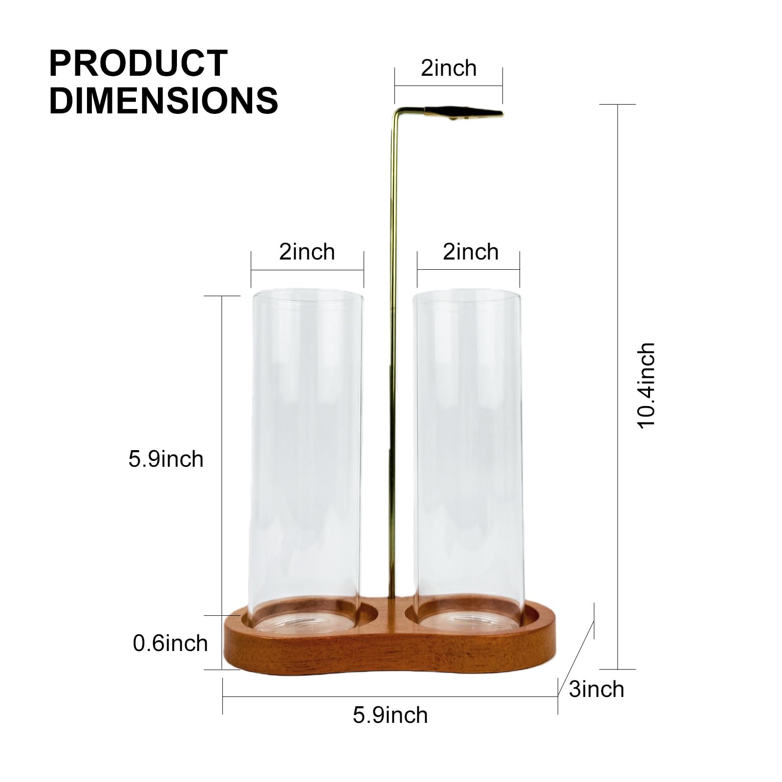 Wood base with tall glass tubes designed to contain smoke