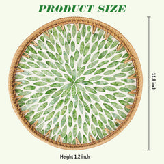 round tray with wooden base support