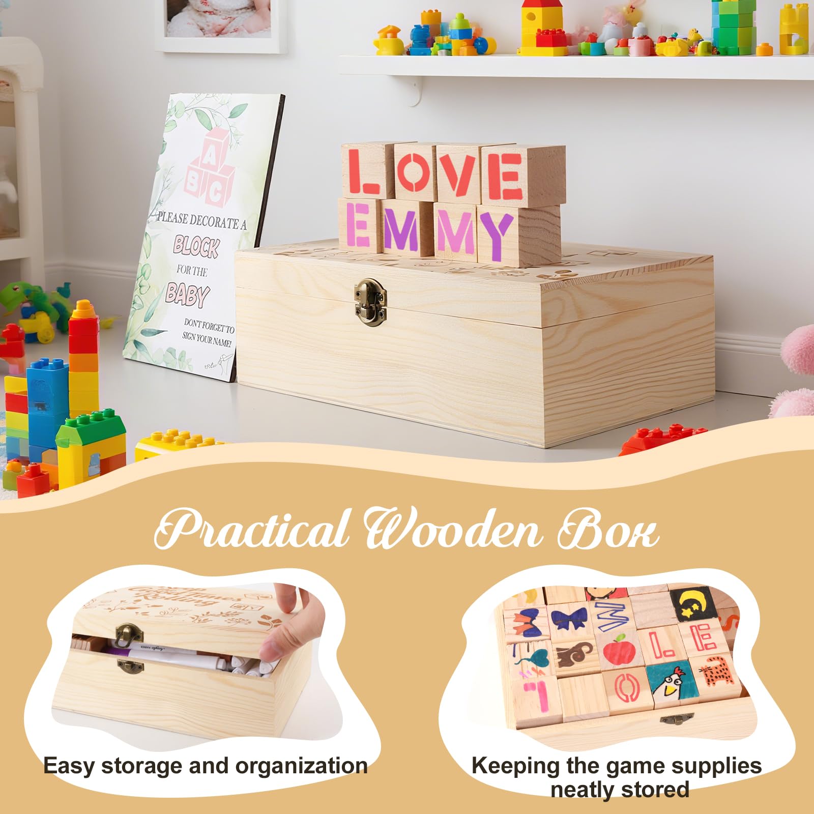 wooden box with buckle lock for storage and transport