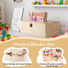 wooden box with buckle lock for storage and transport