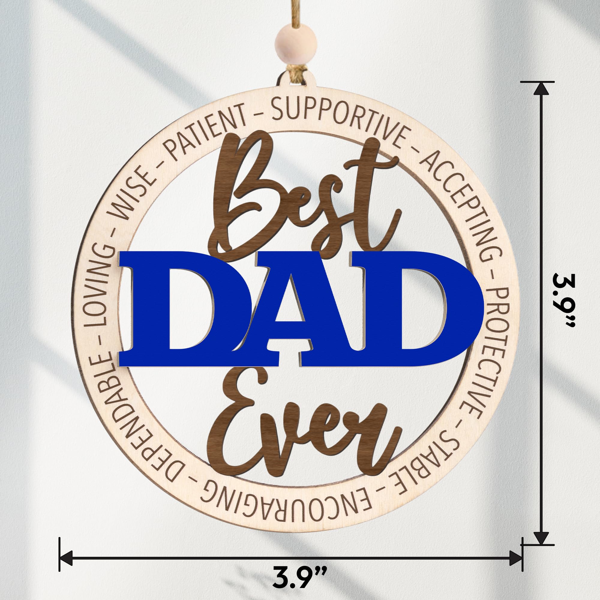 Wooden Christmas ornament for dad decorations