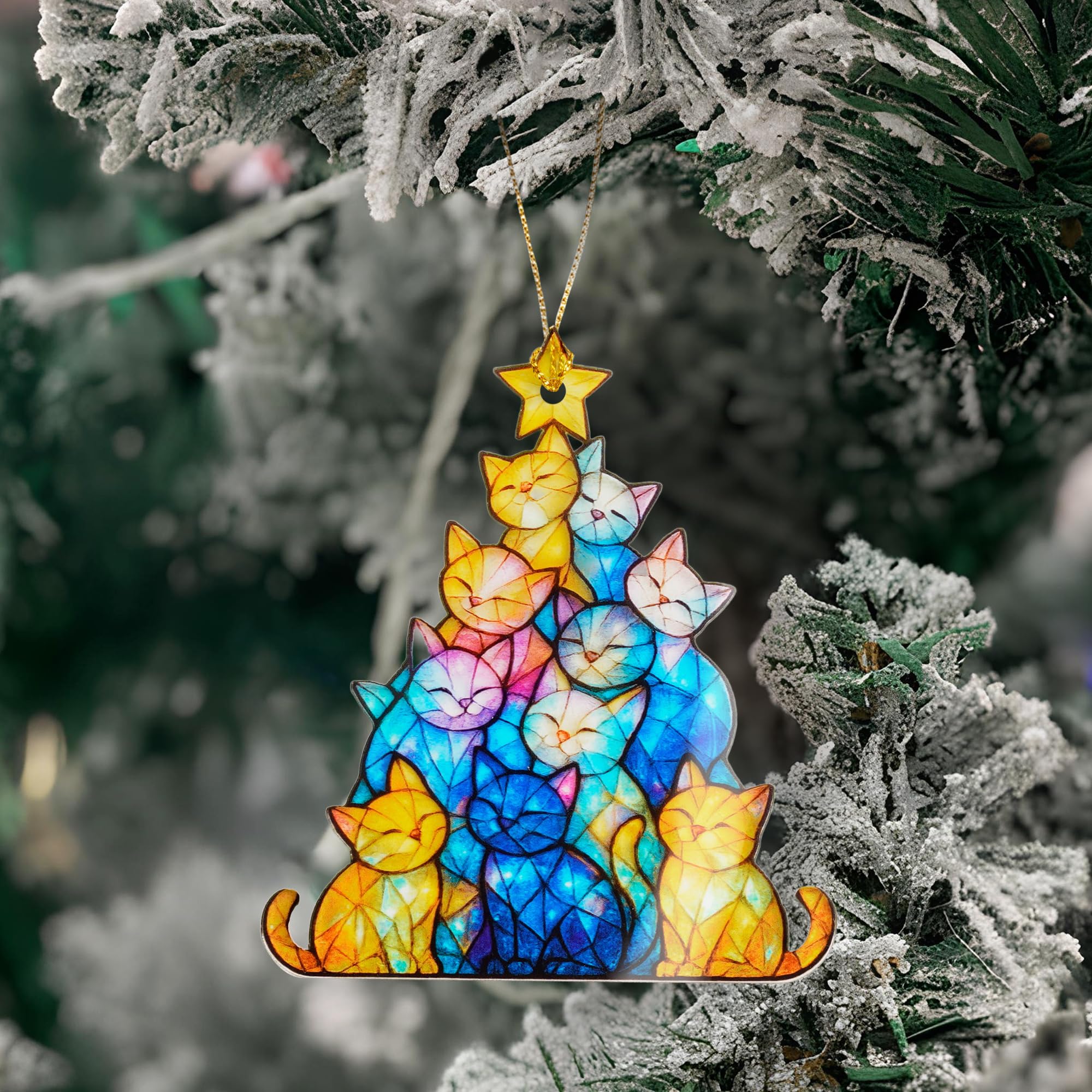 Ready to gift packaging with story card for cat ornament