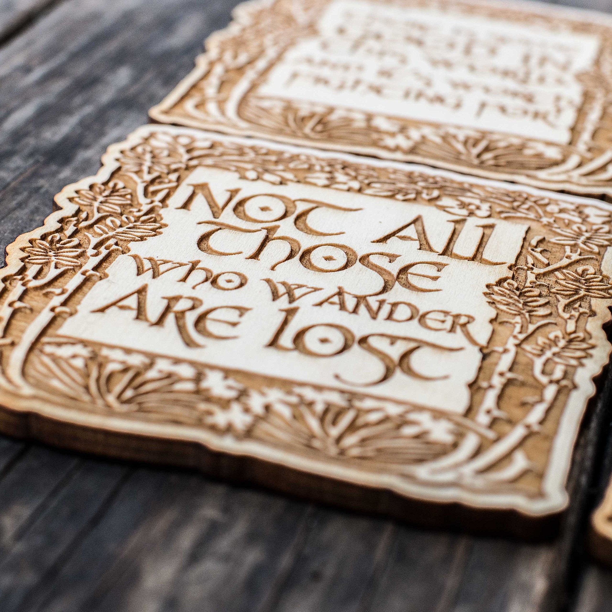 Set of 6 maple wood coasters