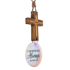Wooden cross Christian gift nativity design