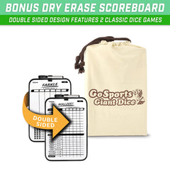 Canvas carrying bag included with GoSports dice set
