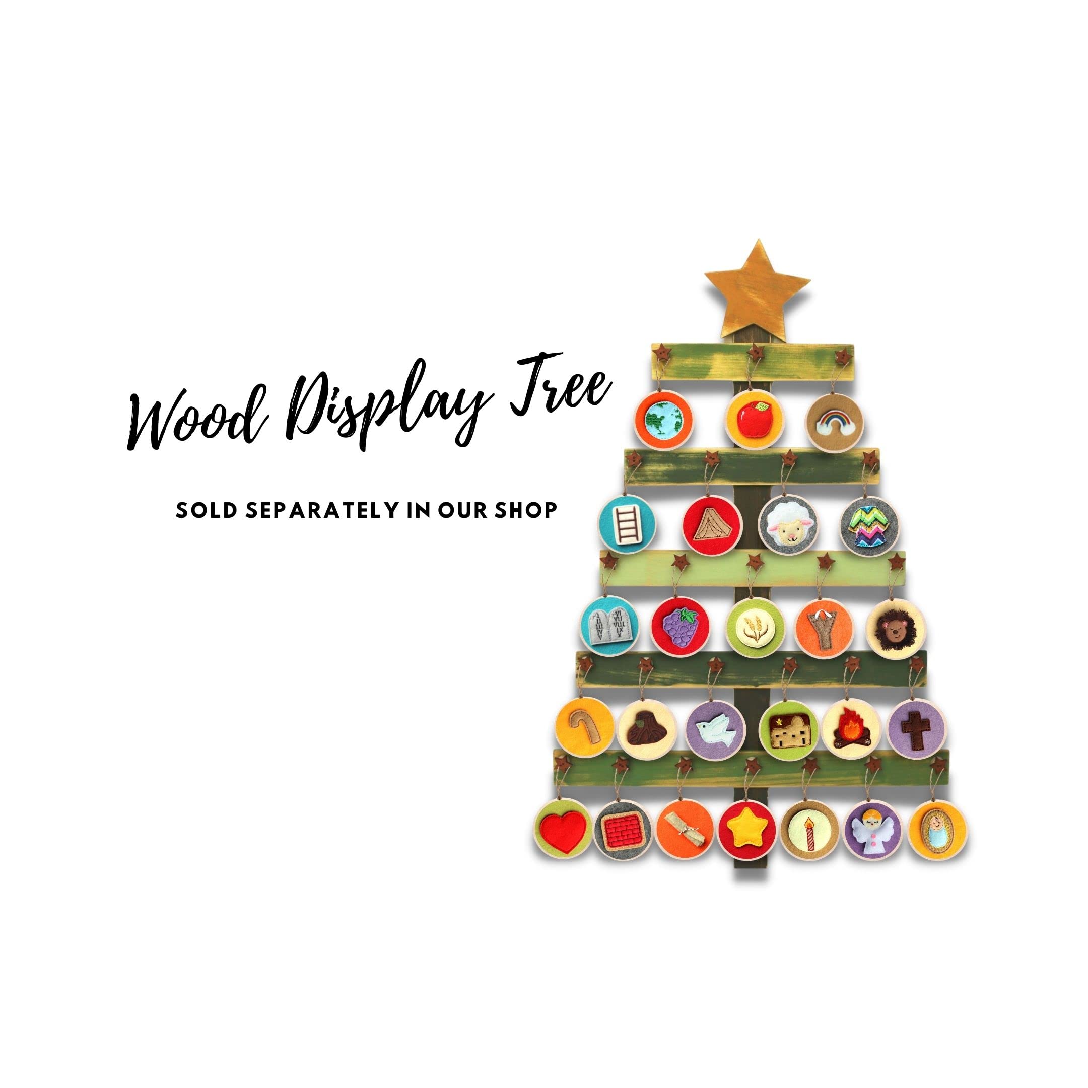 Wooden display tree sold separately