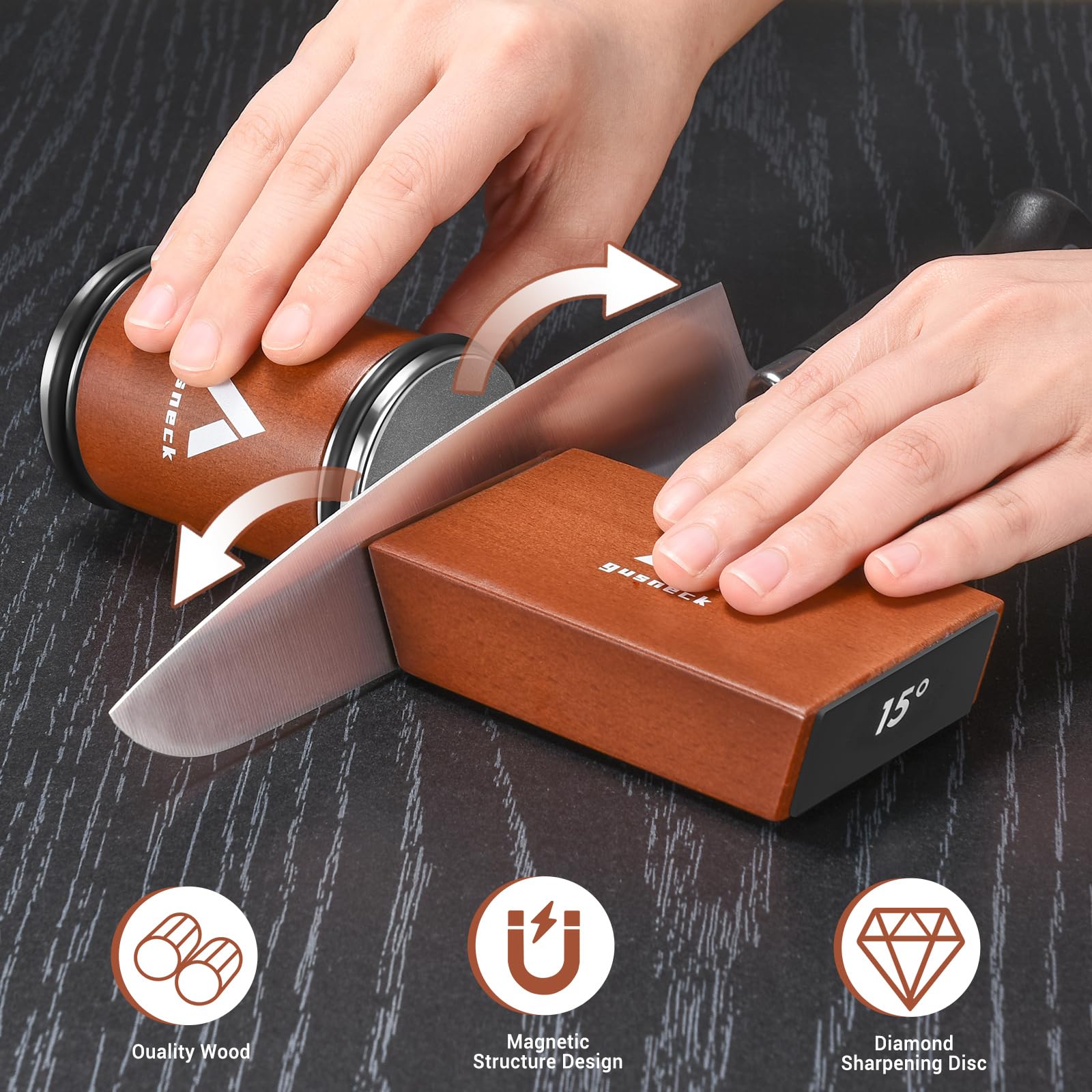 20-degree sharpening angle on rolling sharpener