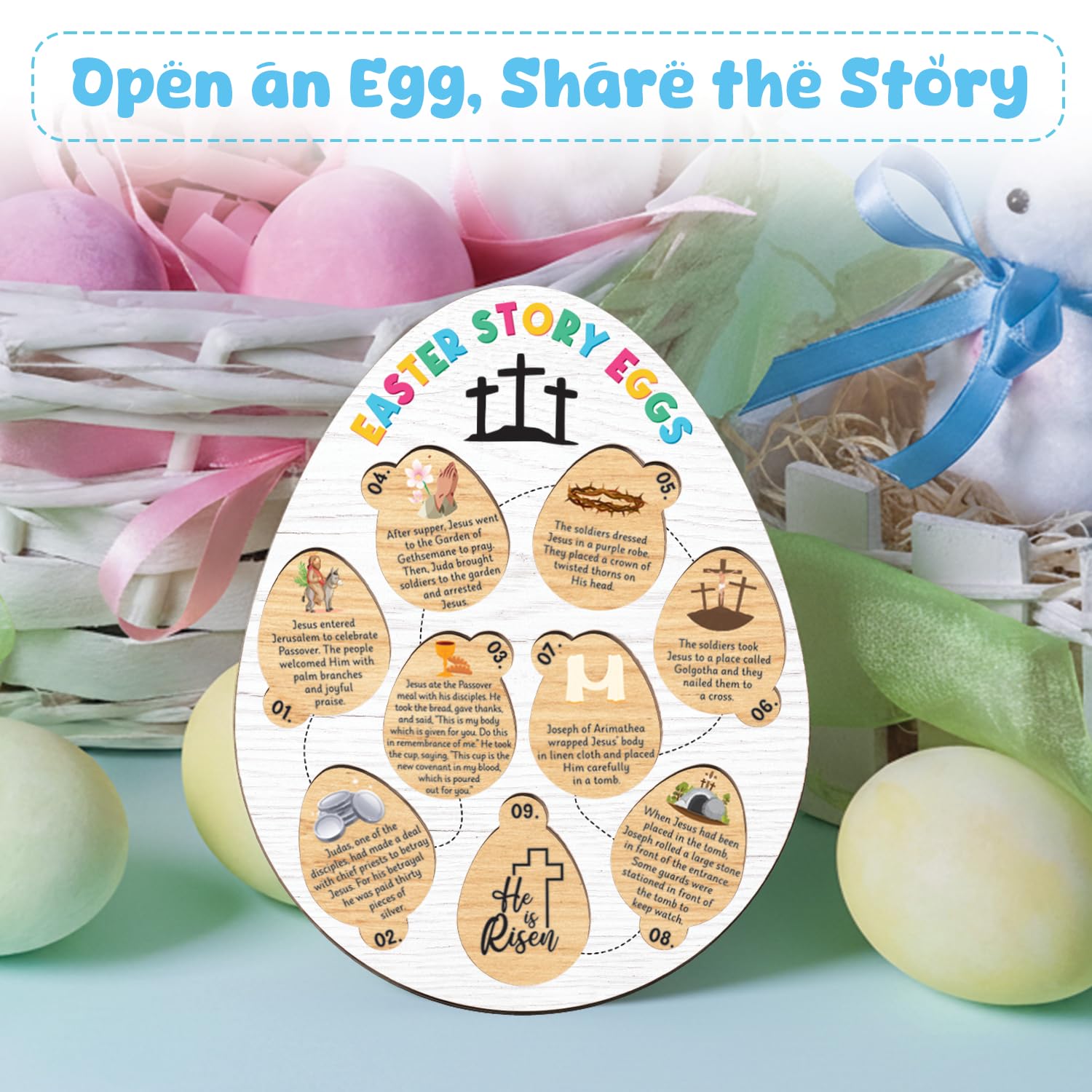 Twelve egg set for Easter story learning
