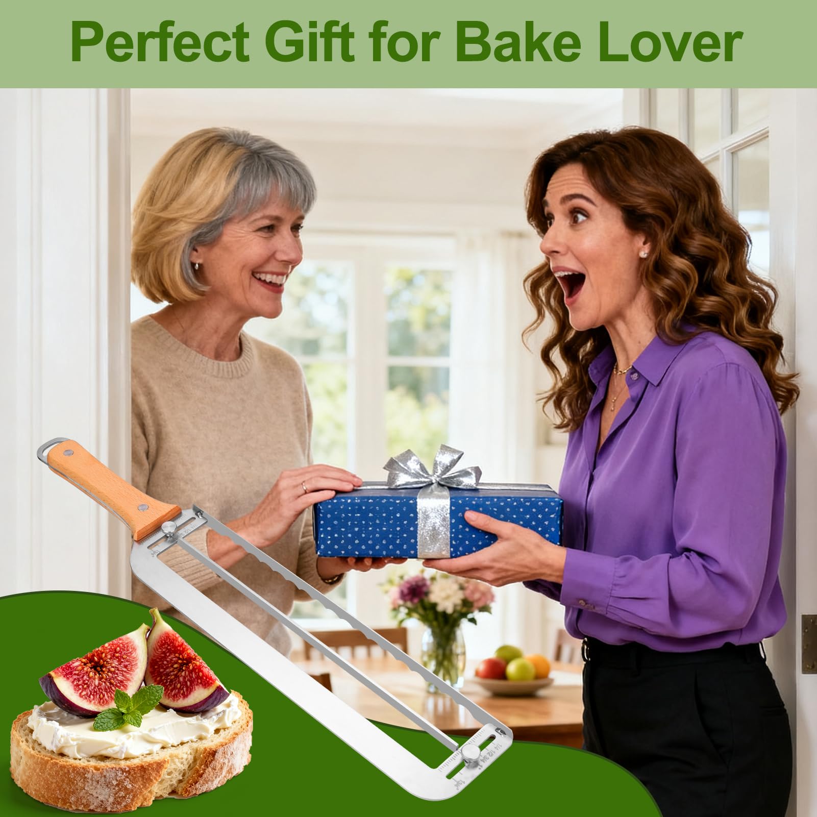 Bread cutter packaging indicating gift idea for baker