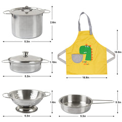 Chef hat and apron included for pretend play