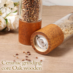 Wooden grinding tray included with the set