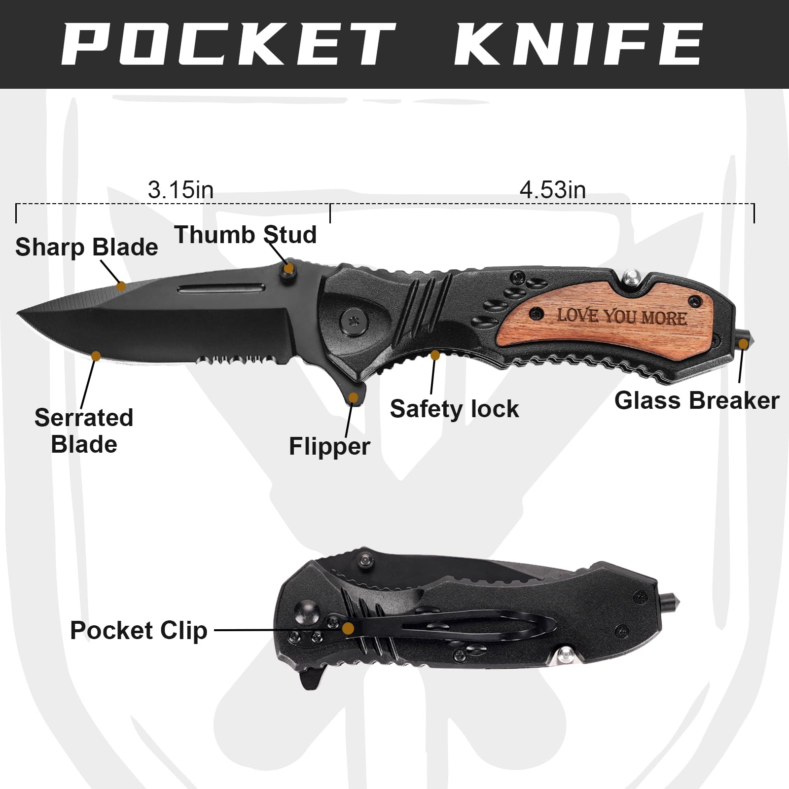 Stainless steel blade and ergonomic wooden handle