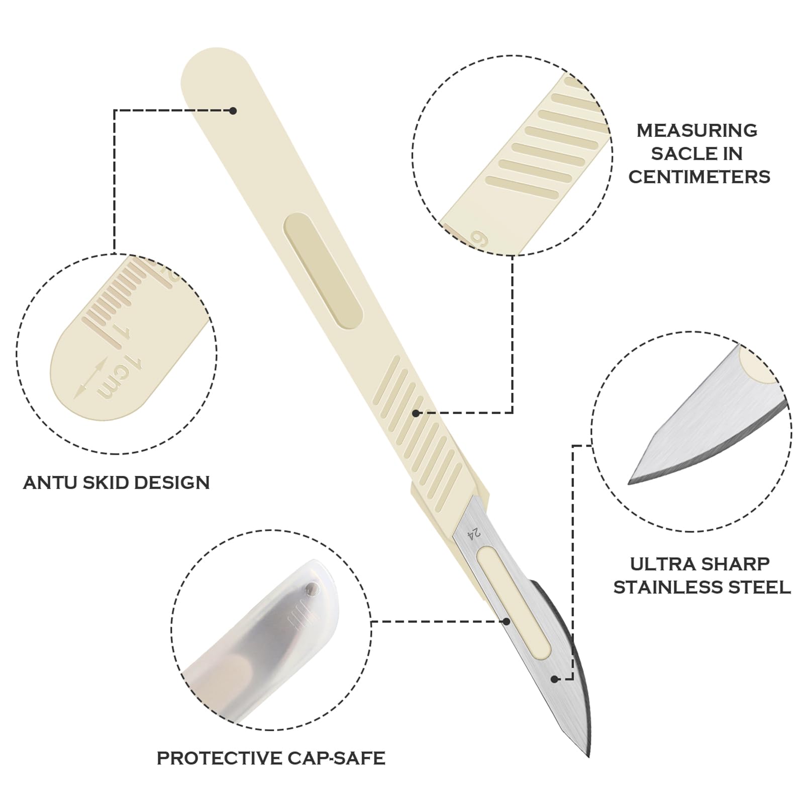 Stainless steel bread lame blade with wooden handle