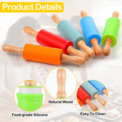 Mini rolling pin with a wooden handle designed for kids