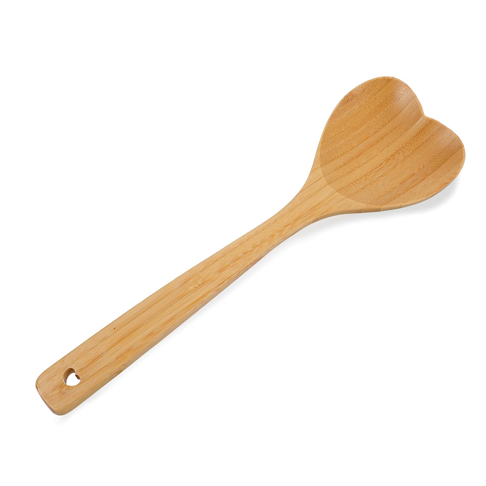 Wooden heart spoon 11.8 inch bamboo spoon with long handle