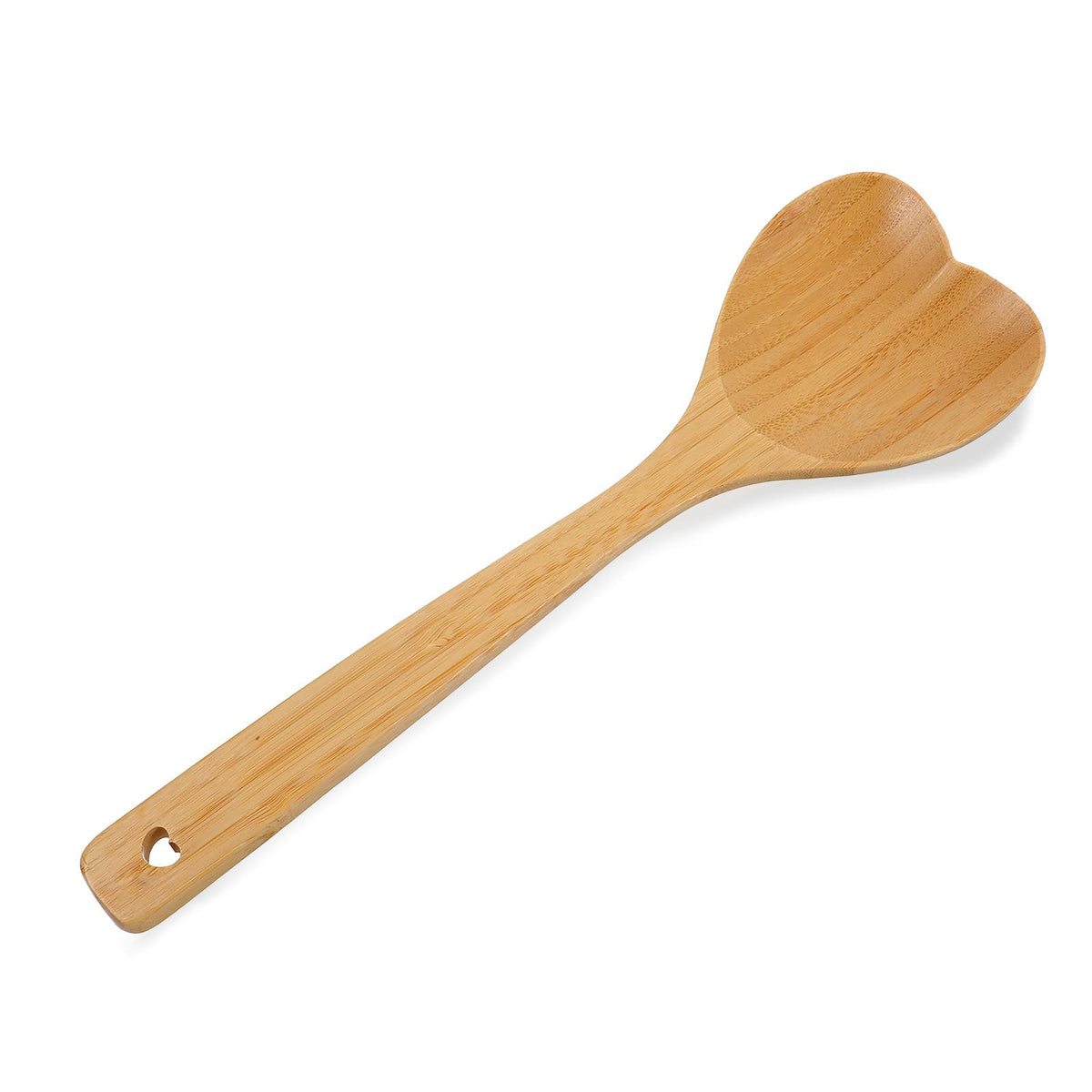 Wooden heart spoon 11.8 inch bamboo spoon with long handle