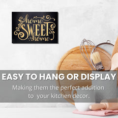 Back keyhole slot for easy wall hanging on kitchen decor sign