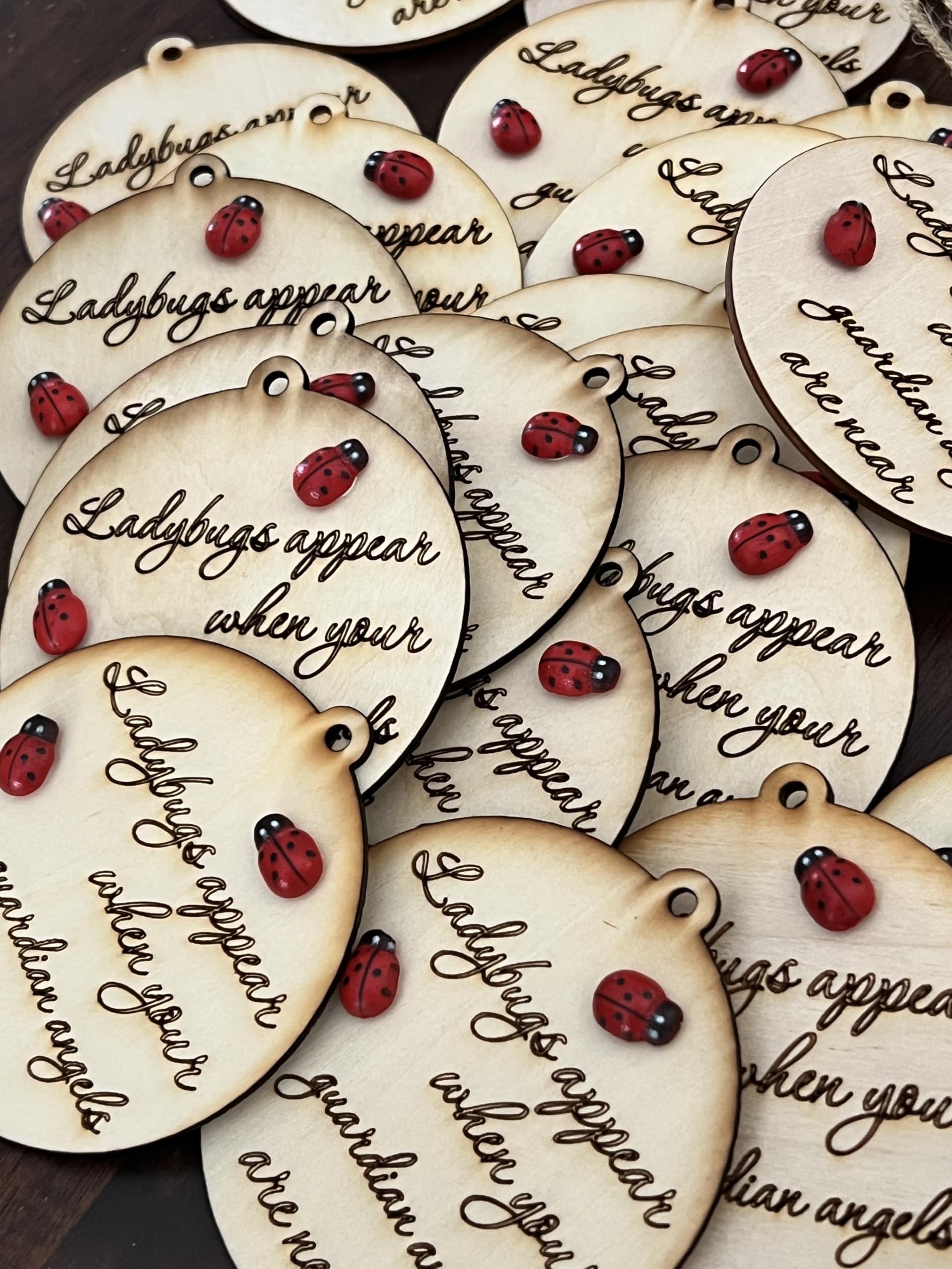 Engraved poem Lady Bugs Appear when your guardian angel is near