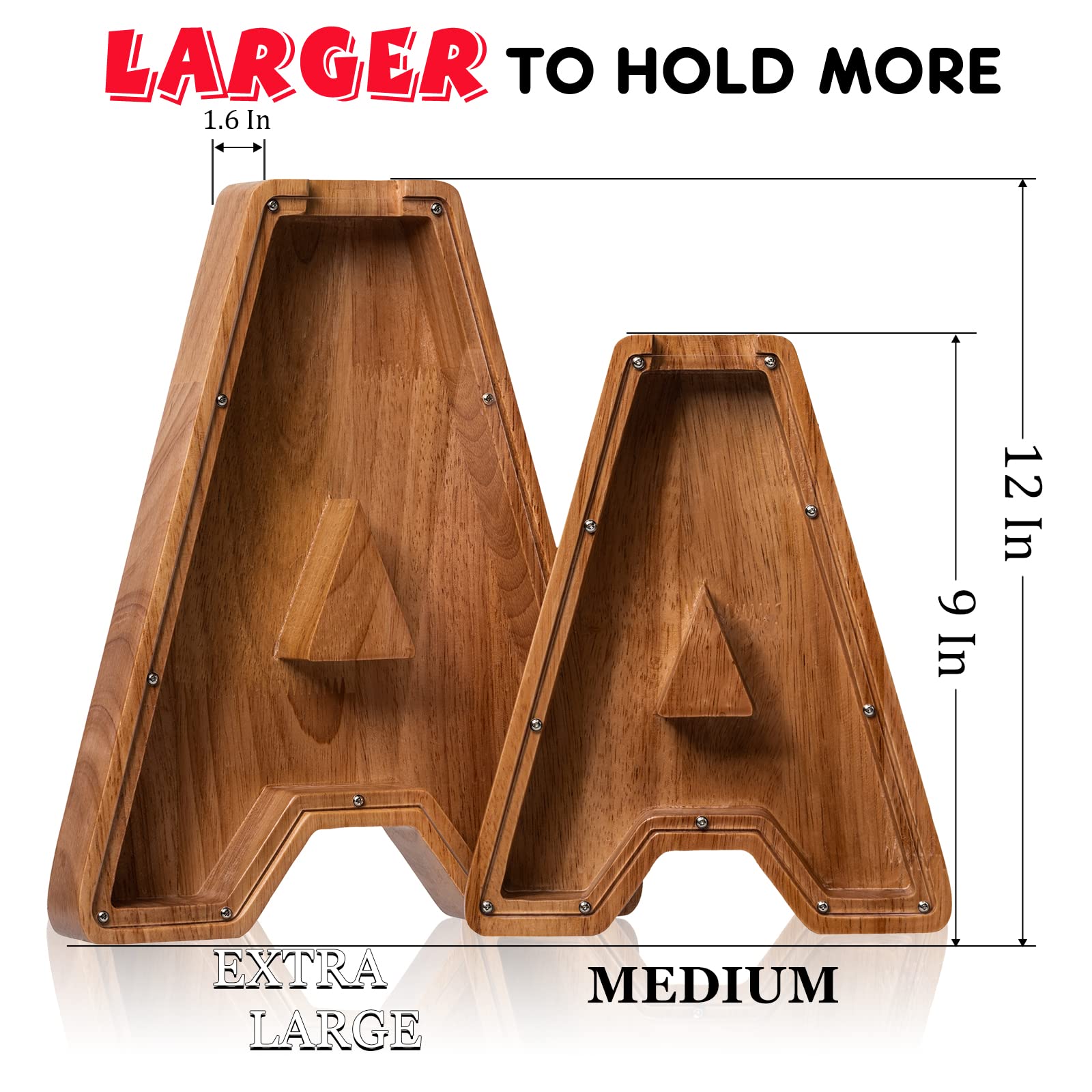 Wooden letter piggy bank design