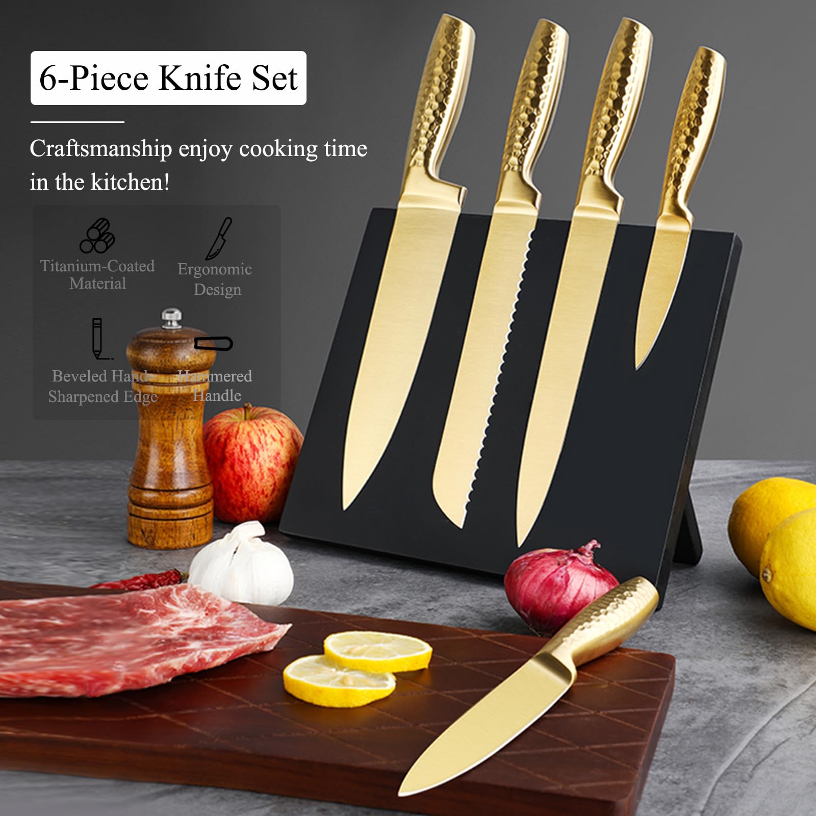 Wooden magnetic Knife Block Holder safely storing knives