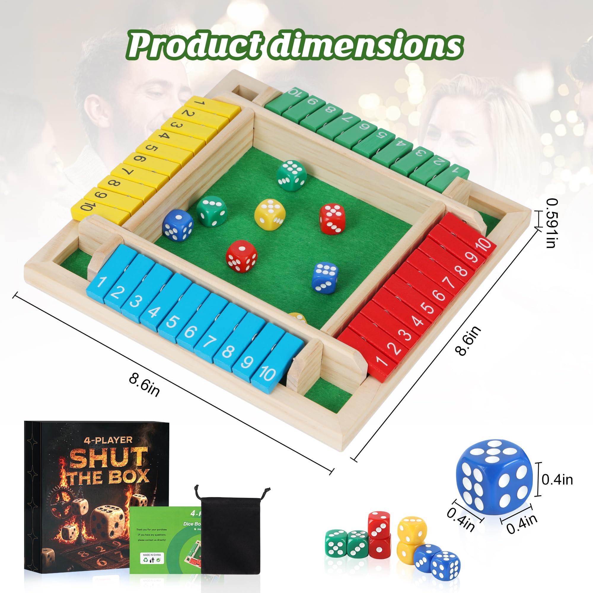 classic wooden math dice board game for family play