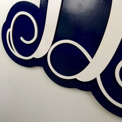 One-letter monogram door hanger height option