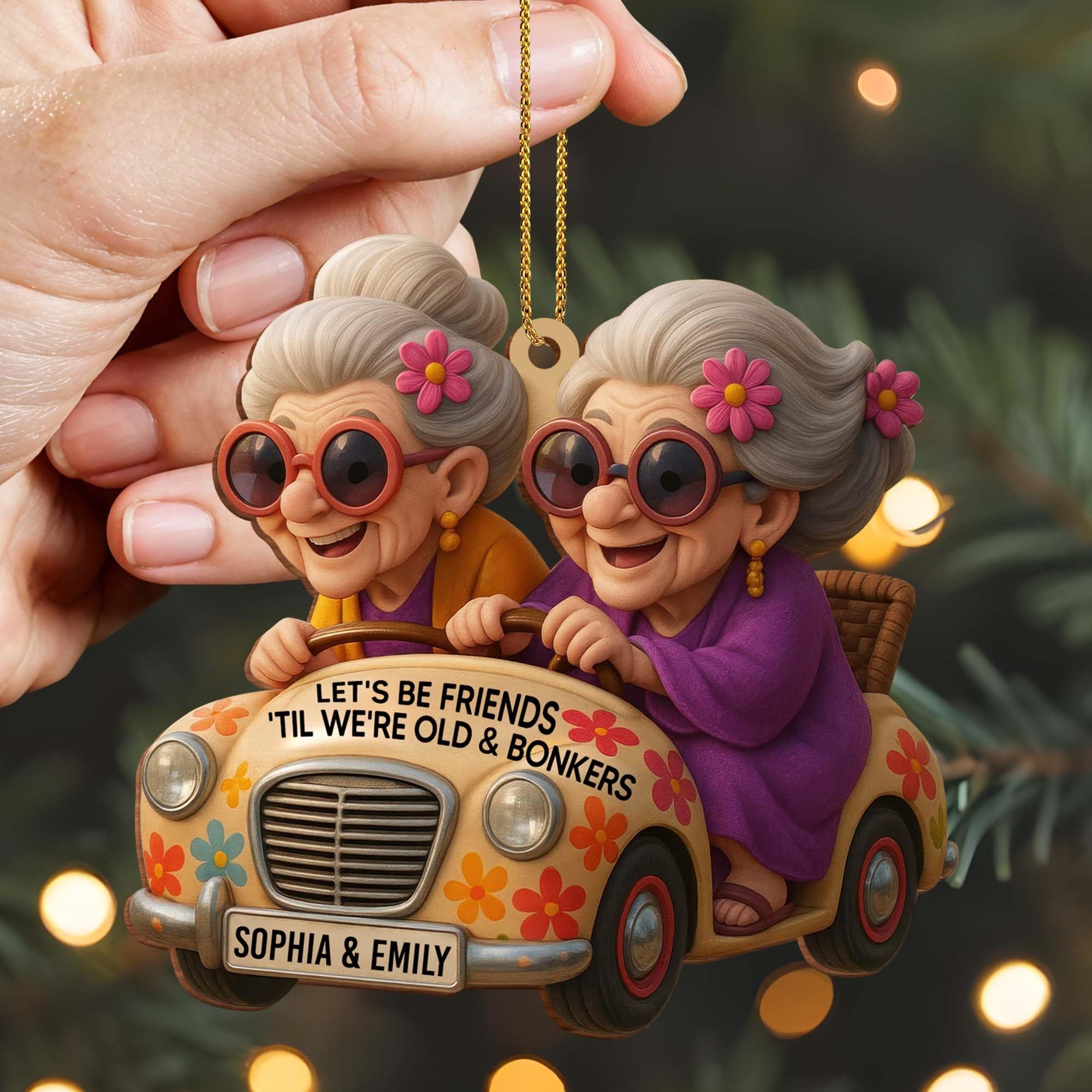 Personalized best friends ornament for Christmas tree