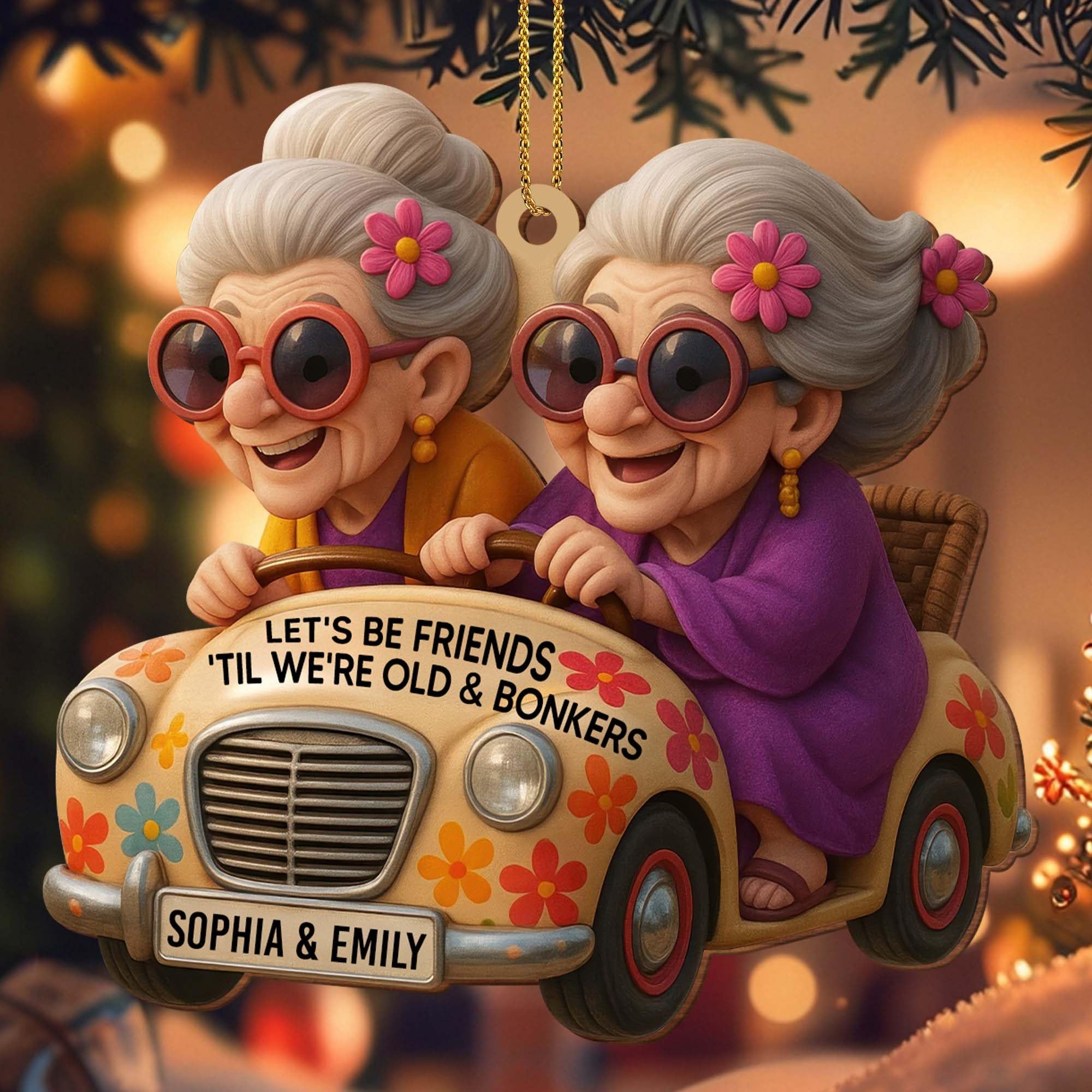 Old lady friends keepsake ornament gift