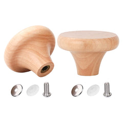 Wooden pot lid knob 1.97in diameter two-pack