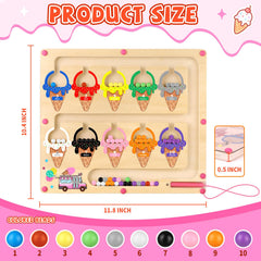 Premium wooden puzzle board with acrylic cover holding beads securely