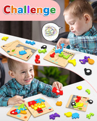 Six vehicle jigsaw set including car truck aircraft rocket steamship and train