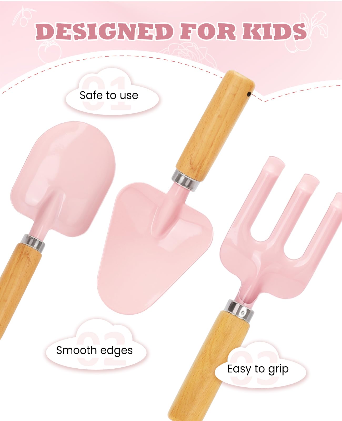Gardening gloves and apron included in the set